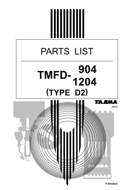 Parts book for Tajima TMFD-904 1204
