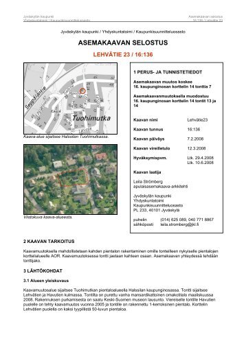 ASEMAKAAVAN SELOSTUS - JyvÃ¤skylÃ¤n kaupunki