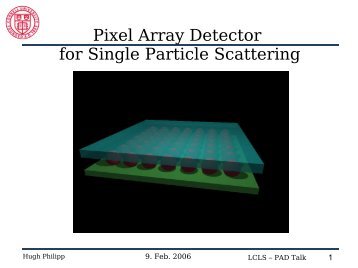 Pixel Array Detector for Single Particle Scattering - Gruner Group