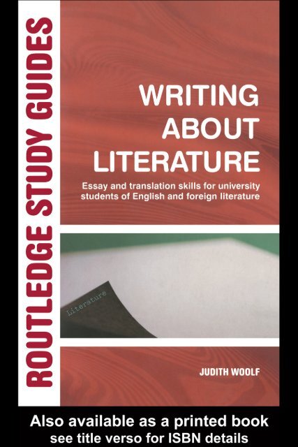 Writing About Literature: Essay and Translation Skills for University ...