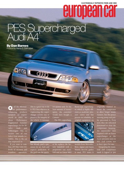 Audi a4 supercharger sale kit