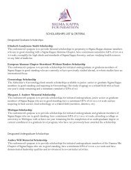 SCHOLARSHIPS LIST & CRITERIA - The Sigma Kappa Foundation