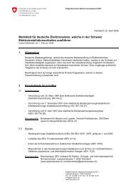 Merkblatt fÃ¼r deutsche Elektromeister, welche in der ... - ESTI - CH