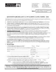 questionnaire relatif Ã  l'invaliditÃ© Ã  long terme - Travail sÃ©curitaire NB