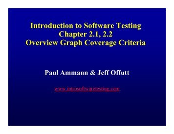 Introduction to Software Testing Chapter 2.1, 2.2 Overview Graph ...