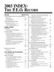 2003 Index - PEO International