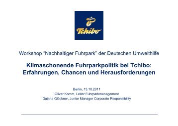 Klimaschonende Fuhrparkpolitik bei Tchibo