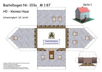 Bastelbogen 103a, H0 kleines Haus - Projekt Bastelbogen