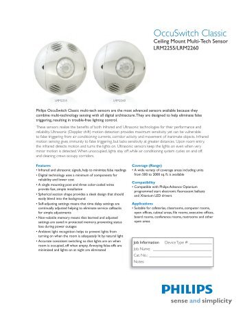 Ceiling Mount Multi-Tech Sensor - Philips Lighting Controls