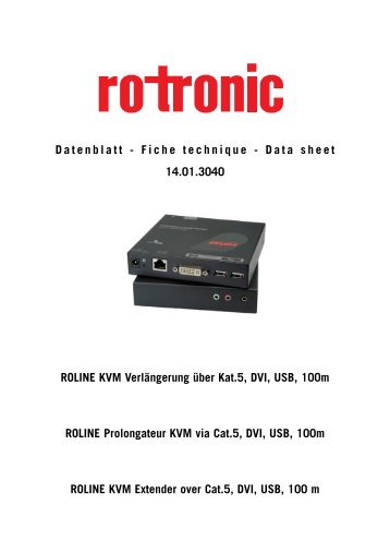 14.01.3040 Datenblatt - Fiche technique - Data sheet ... - ROTRONIC