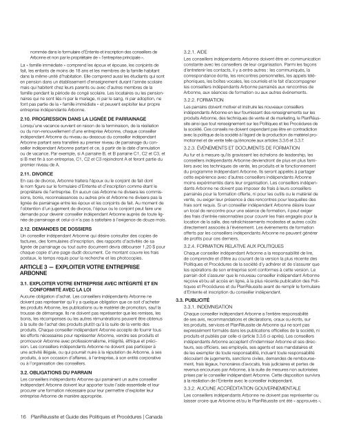 PlanRÃ©ussite et Guide des Politiques et ProcÃ©dures ... - Arbonne