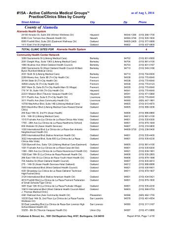 for Active Medical Groups, Sorted by County in - Cattaneo & Stroud ...