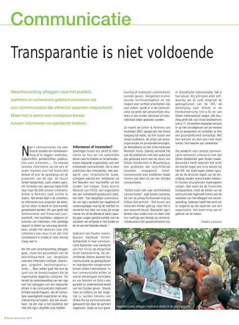 Globo 20: Verantwoording afleggen - Oxfam-Solidariteit