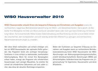 WISO Hausverwalter 2010