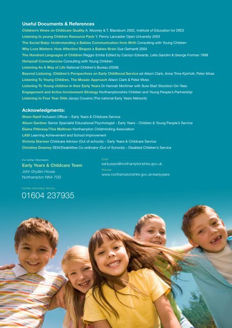 Listening to Young Children - Northamptonshire County Council