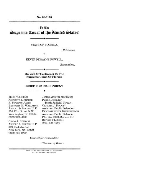 Brief of respondent for Florida v. Powell, 08-1175 - Oyez