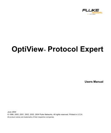 OptiViewTM Protocol Expert - Fluke testery