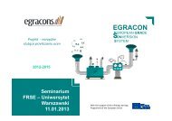 projekt EGRACONS, Jolanta Urbanikowa, UW - Erasmus