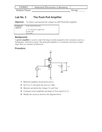 Lab No 05 - Push-Pull Amplifier