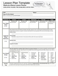 Blank Lesson Plan Template - Children's Learning Institute