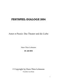 Amor et Passio: Das Theater und die Liebe - Freunde der ...