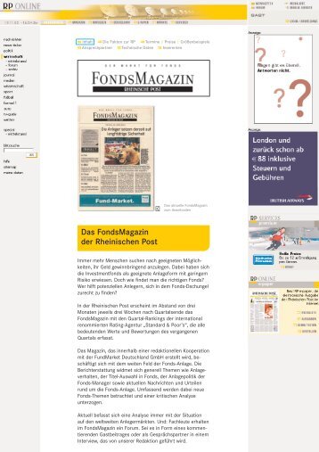 Das Fondsmagazin der Rheinischen Post