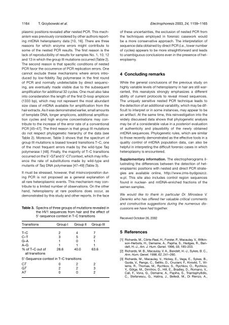 High levels of mitochondrial DNA heteroplasmy in single hair roots ...