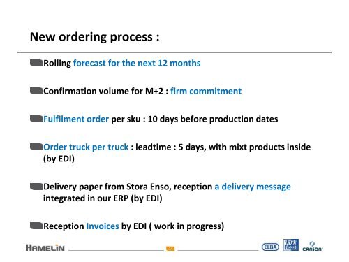 HAMELIN / Stora Enso EDI process - cepi