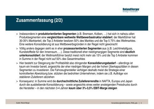 Angezogene Handbremse – Die Konsolidierung in der ...