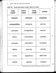 SORT 20 Vowel Alternation: Long to Short or Schwa - Greeley Schools