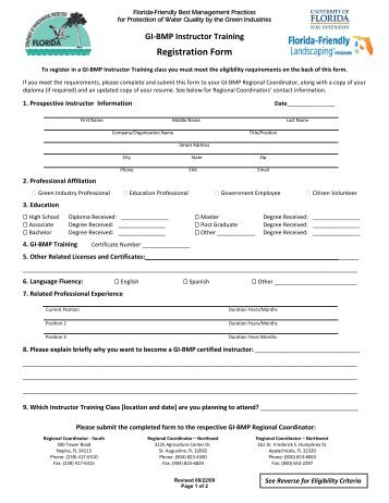 GI-BMP Instructor Registration Form