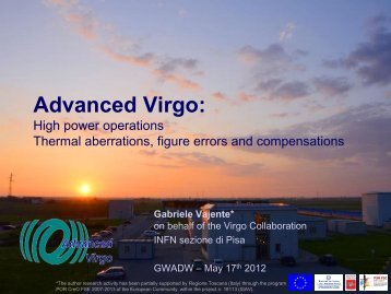 Advanced Virgo: Thermal aberrations, figure errors, high ... - DCC