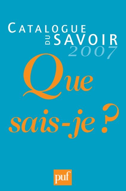 Que Sais Je Puf - 