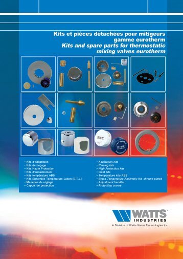 Kits and spare parts for thermostatic mixing valves ... - Watts Industries