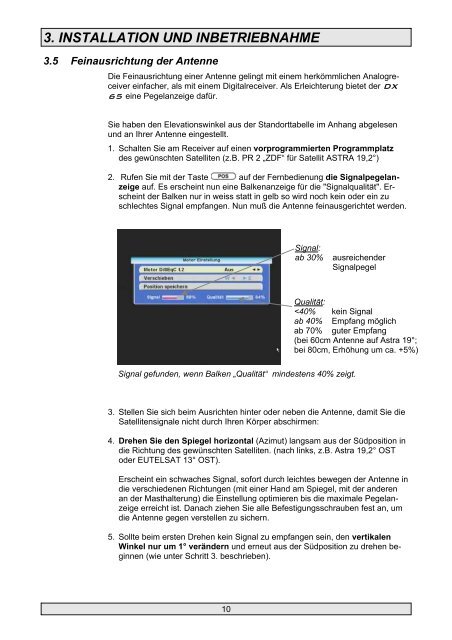 BEDIENUNGSANLEITUNG Digital-Satelliten-Receiver - Zehnder