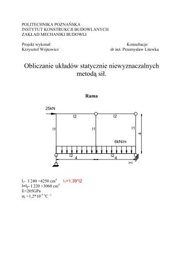 rama i kratownica - Instytut Konstrukcji Budowlanych