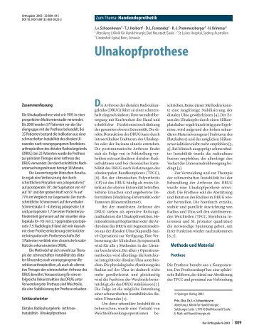 Ulnakopfprothese - Springer