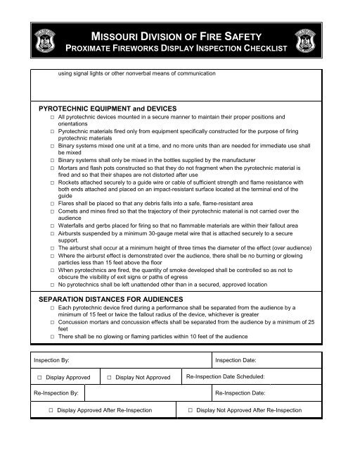 Missouri Safety Inspection >> Missouri Division Of Fire Missouri Safety Inspection >> Missouri Division Of Fire