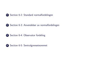 Met 3431 Statistikk Kapittel 6