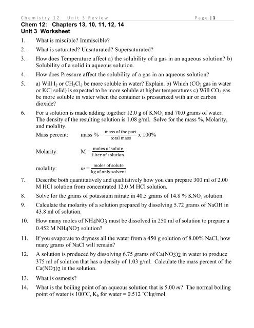 Unit 3 Review - Moorpark College