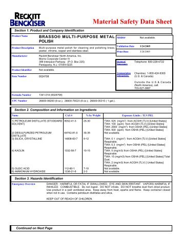 Brasso Metal Polish (MSDS)