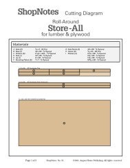 Roll-Around Store-All Cutting Diagram - ShopNotes