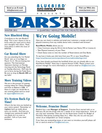 BARSTalk winter 2012 - Bluebird Auto Rental Systems