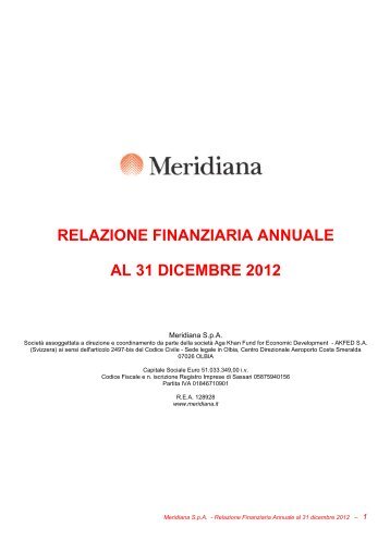 relazione finanziaria annuale al 31 dicembre 2012 - Meridiana