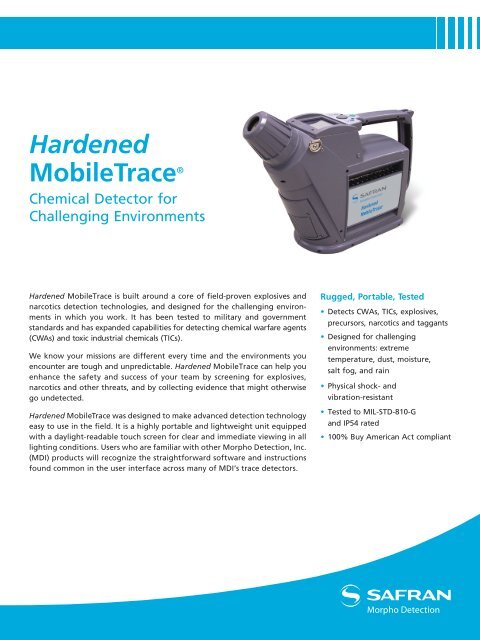 Hardened Mobile Array Hardened MobileTrace®