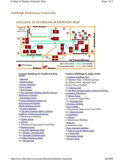 COLLEGE AT FLORHAM SCHEMATIC MAP ... - UK Elite Soccer