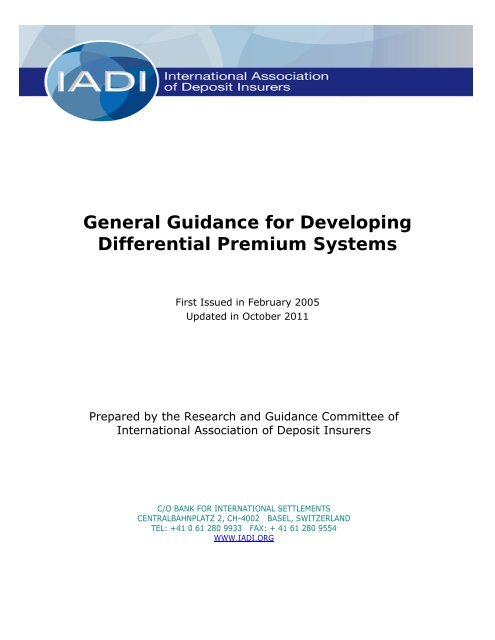 General Guidance for Developing Differential Premium Systems