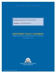 investment policy statement - Franklin Templeton Investments