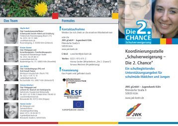 Flyer 2. Chance - JWK gGmbH – Jugendwerk Köln