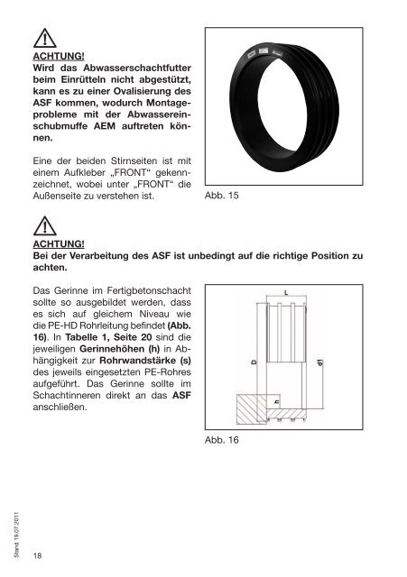 Friafit®-Abwassersystem für Freispiegelleitungen Montageanleitung